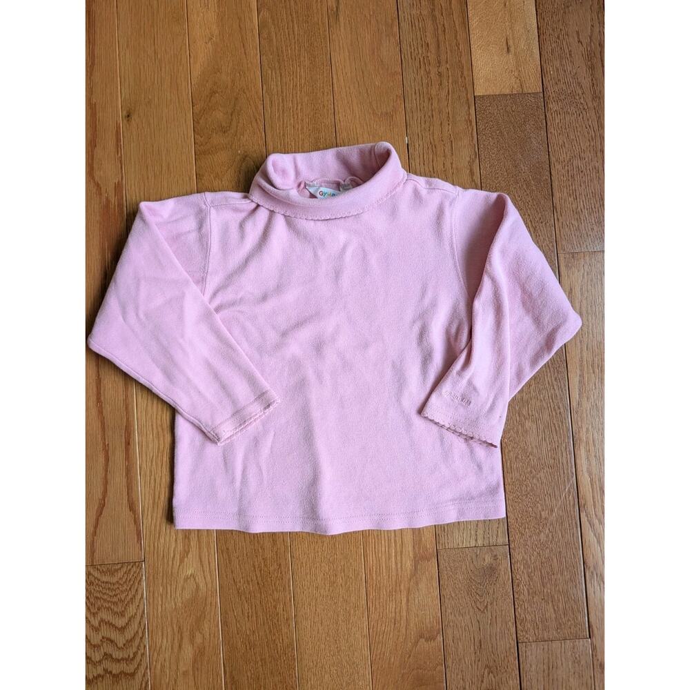 Vintage 90s Rainbow Tag Gymboree Pink Scalloped Hem Turtleneck